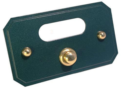 Neroni Mameli Campanello in Ottone Verniciato Verde per Esterno abitazione - Porta Ingresso Casa, con Pulsante Elettrico - Modello Domiziano - Made in Italy