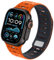 ZZDZZ Cinturino Sportivo Compatibile con Cinturino Apple Watch 49mm 46mm 45mm 44mm 42mm, Cinturini di Ricambio Traspirante Silicone per iWatch Ultra 2 Series 10 9 8 7 SE 6 5 4 (Arancione/Blu Notte)