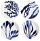 Royal Doulton 1815 Pacific 2025 - Piatto da portata 24 cm, 4 pezzi, motivi misti, colore: Blu