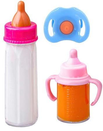 Magische Flasche, Puppenflasche Mit Milch Puppenschnuller, Milchfläschchen Mit Schnuller Trinkflasche Puppenzubehör Zubehör Für Babypuppen, Spielpuppen