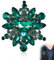 ZEPIQOR Broche, Broche Femme Vetement, Broche Fleur Femme, Strass Fleur Broche Émeraude Pierres Précieuses Vintage Broche Fleur Broche Broche Décorations pour Les Fêtes