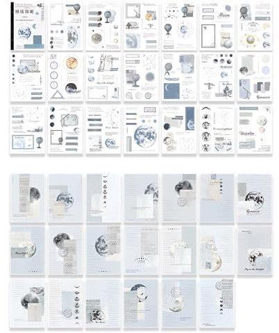 40 Blätter Scrapbooking Papier, Verschiedene Muster Vintage Aufkleber Journal Zubehör, Vintage Scrapbooking Aufkleber Set, Selbstklebend Vintage Aufkleber, für DIY Scrapbook Fotoalbum Tagebuch.