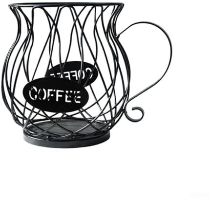 Design unico in metallo per cialde di caffè, grande capacità (nero)