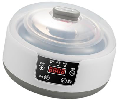 Sharplace Digitaler Joghurtbereiter mit 5 Gläsern, für den Haushalt, selbstgemacht, elektrisch, Joghurtmaschine, Edelstahl-Innentopf zum Sammeln