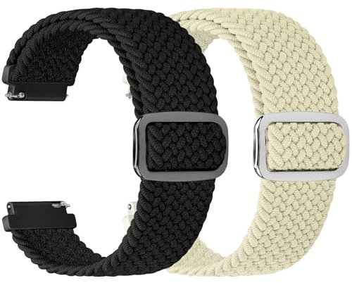 XANS 18mm 20mm 22mm 24mm Cinturino Elastico, Regolabile Sgancio Rapido Cinturini Orologio in Nylon per Samsung/Garmin/Fossil/Amazfit/Huawei Orologio per Uomo Donna