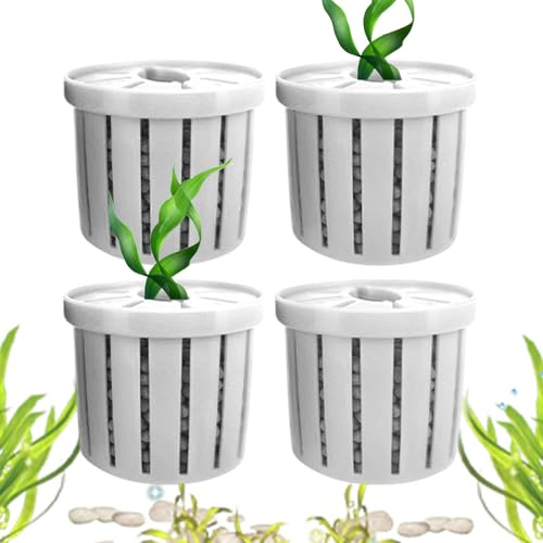 Aquarium Plant Holder, 4 Pack Aquatic Plant Weights Pot, Aquarium Landscape Planter, Aquatic Grass Planting Basket for Fish Tank Accessories Decorations