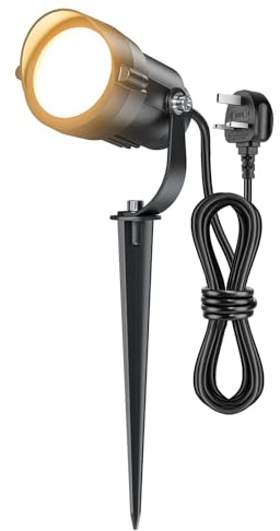 12 W Gartenbeleuchtung 1320 lm, Wasserdichte Led Gartenstrahler mit Erdspieß 1,5 m Stecker, Led Gartenleuchte Aussen 2700K Gartenbeleuchtung für die Beleuchtung von Garten, Terrasse, Pflanzen, Wegen