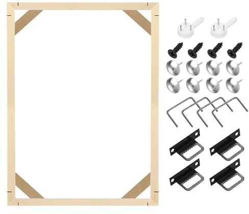 sourcing map 30 x 40cm Canvas Stretcher Bars, Wood Canvas Frame Kit Canvas Stretcher Frames DIY Stretcher Bars for Oil Paintings Prints Posters Home Decor