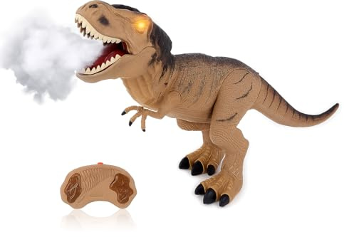 Riesiger ferngesteuerter Dinosaurier 53 cm mit Rauch-Effekt aus dem Mund LED-Licht und echten Sounds RC Dinosaurier Tyrannosaurus T Rex Gehen und Brüllen Realistisch T-Rex Elektrischer Dinosaurier