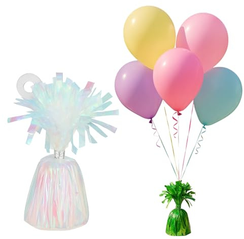 Foil Balloon Weights for Helium Balloons | Metallic Foil Balloon Holder | Birthday Parties, Events & Wedding Celebrations Decoration Accessory (Iridescent, Pack of 1)