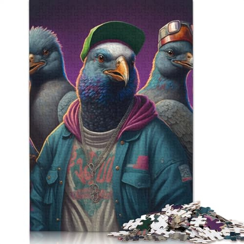 Pigeon Rap Band Puzzles für Erwachsene 1000 Teile Puzzle für Erwachsene und Teenager Familienspiel 1000 Teile (75x50cm)