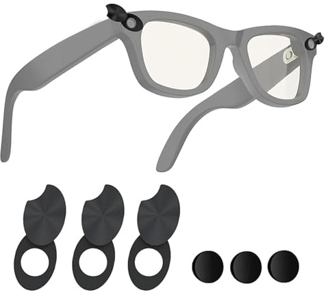 Sxhlseller LED Light Cover for Meta Smart Glasses, Rotating Camera Lens Shutter and Foam Lens Cap, Adjustable Light Blocker for Meta Camera Lens, Effective Light Blocking