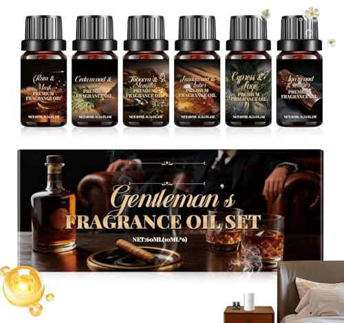 Xijobido Aromatherapy Oils for Diffuser - 6 Piece Long-Lasting Air Freshener Refill | Diffuser Oil Skin | for Humidifier Car Perfume Candle Making Soap Sauna Hair Shampoo Bath