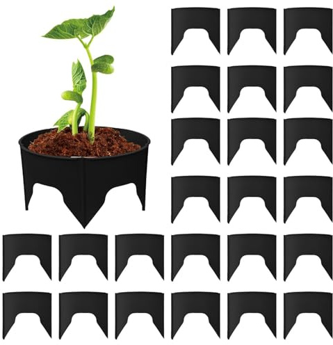 Pflanzenwachstumsringe -bewässerungsring Zur Optimale Bewässerung-Gießring - 10 Zoll Runde Gartenumrandung 24 Stück | Wiederverwendbare Wachstumsringe Kunststoff - Robuste Beetbegrenzung Aus Wetterfe