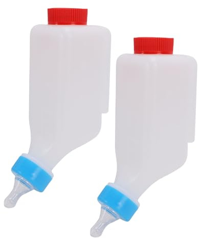 SIXRUN 2 Biberon per Agnello, Bottiglie di Plastica per Capra, 500 Ml, con Manico, per Alimentazione Capovolta, Design Appendibile, Facile da Riempire e Conservare per l'allattamento del Bestiame in