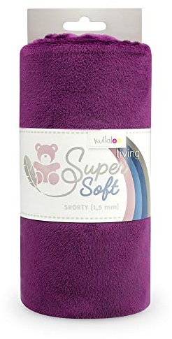 kullaloo Plüsch Stoff SuperSoft SHORTY in vielen Farben - 1,5mm Florlänge, EN71-3 & EN 71-9 Zertifiziert (pflaume)