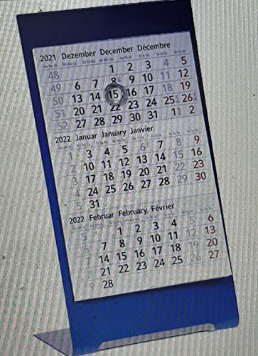 3-Monatskalender 2022/2023 zum Aufstellen - Tischkalender/Aufstellkalender blau