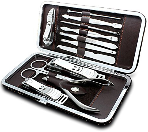 Set Maniküre - Pediküre - Pflegeset, 12-teilig Reise Set, Nagelknipser Set - Edelstahl, Nagelpflege, Fußpflege, Hautpflege, Männer und Frauen von XAiOX