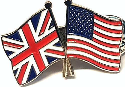 Mainly Metal TM Emaille-Anstecknadel Freundschaftsflaggen USA UK GB (United Kingdom Great Britain) 30 mm