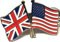 Mainly Metal TM Emaille-Anstecknadel Freundschaftsflaggen USA UK GB (United Kingdom Great Britain) 30 mm