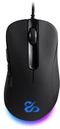 Newskill Atreo Ratón Gaming Profesional, Con Cable, Iluminación RGB Personalizable, Sensor Óptico, 6200 DPI Ajustables, 5 Botones Programables, Botón Sniper, 30G, PC/Mac, Negro