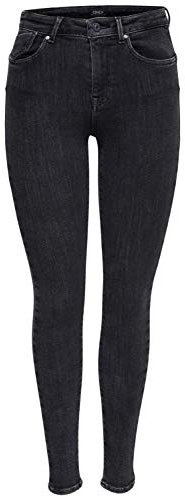 ONLY Damen Onlpower Mid Push Up Rea3722 Noos Skinny Jeans, Grau (Medium Grey Denim Medium Grey Denim), 34/Large EU