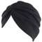 DJC Chemo Kopfbedeckung Beanie Mütze für Frauen Baumwolle Bambus Beanie Cap Turban Alopezie Haarausfall Schal Gr. Einheitsgröße, Schwarz