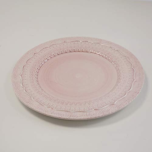 Decor Essentials Platos de porcelana en relieve con temática pastel para boda, cena de Pascua y primavera (rosa)