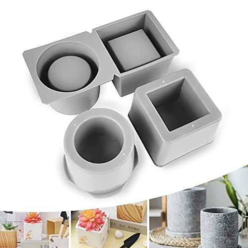 SUPGOMAX DIY Silikonform 2Pcs Beton Formen, Blumentopf Harz Gießen Form Pflanzentopf Casting Formen, Resin Form für Pflanzgefäß, Pflanzkübel, Blumenkübel
