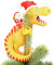 Tree Buddees Santa Riding a T-Rex Funny Christmas Tree Topper - Large 10