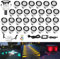 CHNXU 30er Set LED Bodeneinbauleuchte Ø30mm 0.3W Treppen Einbaustrahler DC 12V IP67 Wasserdicht Außen Lampe RGB Farbwechsel Lichter für Garden Küche Decke Holzbrücke Poolbeleuchtung Holzdeck, Schwarz