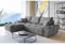 ML Furniture Velvet Ecksofa in L-Form – Grau Sofa – Couch mit Stauraum und Kissen - Ausziehbares Schlafsofa – Sofa mit Schlaffunktion - Schlafsofa mit Bettkasten – Gästebett – 289 x 189 cm