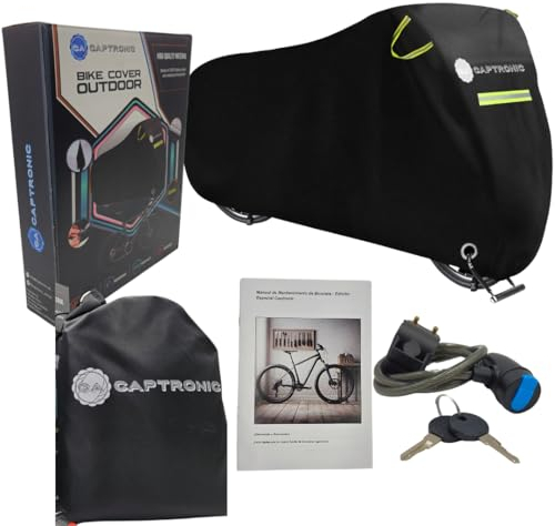 CAPTRONIC Waterproof Bike Cover-210D Oxford Fabric with UV Resistance to Wind and Water-Perfect Storage for Mountain and Road Bikes