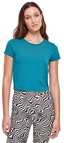 Urban Classics Damen T-Shirt Ladies Stretch Jersey Cropped Tee watergreen 4XL