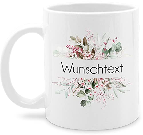 Tasse Tassen 325ml - Aufdruck selbst gestalten - Wunschtext I Geschenk personalisiert I Geschenk Weihnachten - 325 ml - Weiß - kaffeetasse fürs büro custom mug personalisierte blume kaffeebecher