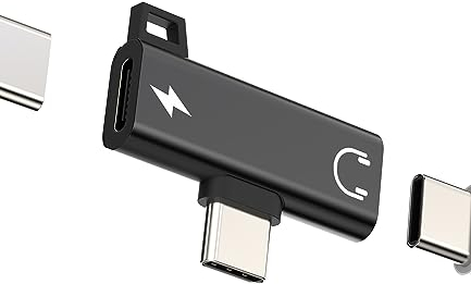 Adaptateur USB C Vers Jack Ecouteur(2 en 1)Cable Écouteur Chargeur Adapter Double Prise Type-C Audio Casque Compatible pour Samsung Huawei Xiaomi Redmi Apple iPhone15 Pro Max Plus iPad Air Mini Câble