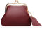 Oyachic Porte Monnaie Cuir Leather Coin Purse Portefeuille Fermoir clic clac Retro Wallet Poches pour Femme Homme (Rouge)