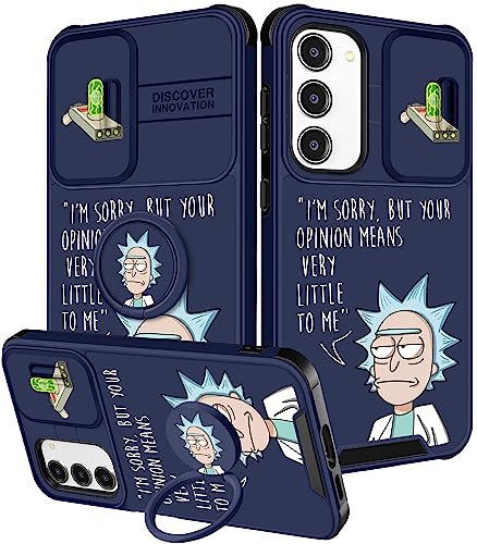 Qerrassa Schutzhülle für Samsung Galaxy S23, niedliches Cartoon-S23-Motiv für Damen, mädchenhafte Schutzhülle mit Kamera-Abdeckung und Ringständer, lustige, stoßfeste Hüllen für Samsung S23, Peaceful