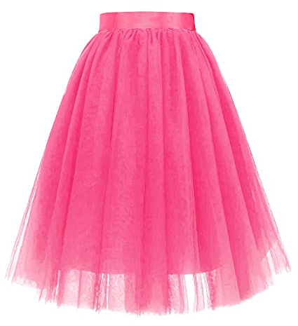 Lightning Deals of Today Karneval Kostüm Damen Elegant Tüllrock Schwarz Weiß Mit Herzen Petticoat Pink Faschingskostüm Hexe Mini Röcke Silber Rock Metallic