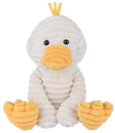 Apricot Lamb Ente Plüschtiere für Kinder, weiche niedliche Kuscheltier für Baby Mädchen und Jungen, Flauschige Ostern Ente Weiß 23 cm