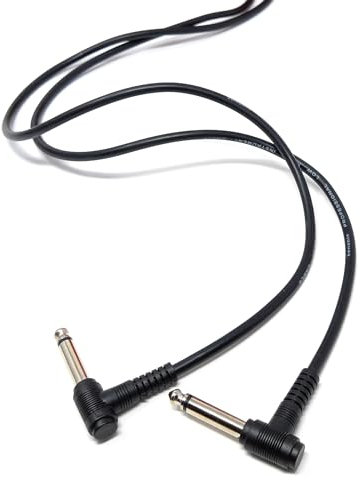 5m 6.35mm 1/4 TS Mono Jack to Jack Plug Lead for Guitar, Amplifiers, Music Instruments, Speakers, Microphone Cable Dual Right Angle, Black 16.5ft