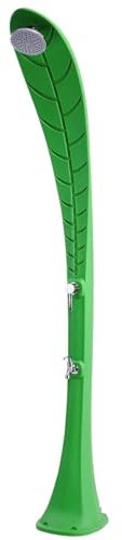 STARMATRIX Foglia Verde Doccia a Riscaldamento Solare Curva in Polietilene Altezza 220 Cm Verde