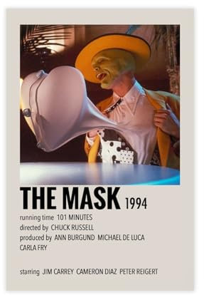 AMATWI Minimalistisches Filmposter The Mask, 3 Leinwandposter, Schlafzimmer-Dekor, Sportlandschaft, Büro, Raumdekoration, Geschenk, ungerahmt, 20 x 30 cm