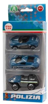 Giochi Preziosi Polizia - 3 Veicoli Die Cast Della Polizia Mod1 A Ruota Libera In Scala 1:64 Livrea Originale Della Polizia E Dettagli Serigrafati. Per Bambini A Partire Dai 4 Anni