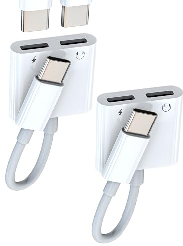 USB-C Kopfhörer Adapter (2 in 1) für Apple iPhone 15 iPad aufladen Anschluss Splitter DAC Doppelstecker AUX Ladeadapter USBC Audio Kabel Kompatibel Mit Samsung Handy Laptop Mikrofon Musik Buchse tp+tp