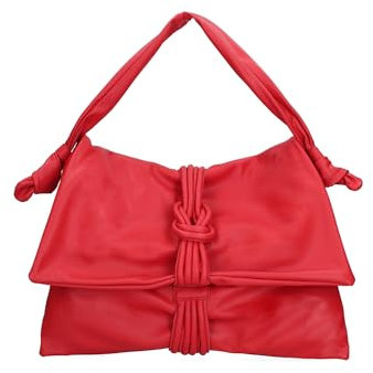 Viola Castellani Borsa a Spalla in Pelle Italiana Elegante Rossa 46x32x2 per Donne