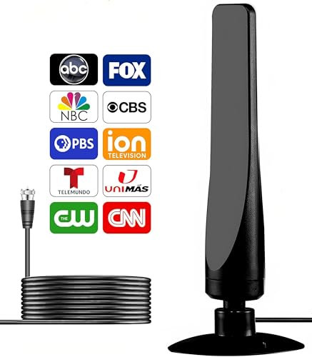 [2024 Upgrade] 880+ Miles Range Digital TV Antenna – for Smart and Older TVs, 8K 4K Full HD Compatible, Smart Indoor HDTV Antenna with Advanced Amplifier Signal Booster & 10ft Coaxial Cable