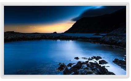 HZEPDVT Cornice Digitale HD da 32 Pollici, Display IPS, Macchina Pubblicitaria da Parete, con 32 GB di Spazio di Archiviazione, Facile da Usare(White)