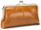 Karoukee Portefeuille en Cuir Véritable pour Femme, Porte-Monnaie Vintage pour Femme avec Serrure à Baiser, Pochette Élégante pour Téléphone, Quincaillerie Dorée