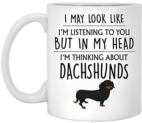 Coffee Mug Dachshund Dachshund Funny Dachshund Dachshunds Dog Owner Sausage Dog Lover Sausage Dog New Dachshund Dog Puppy Work Mug Coloured Personalised Mug Premium Ceramic Cup for Anyone 330ML